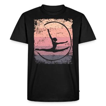 Gymnaste Gymnaste Gymnastique Rythmique Rétro - T-shirt Premium bio Homme - noir - Devant - Nico (187cm)