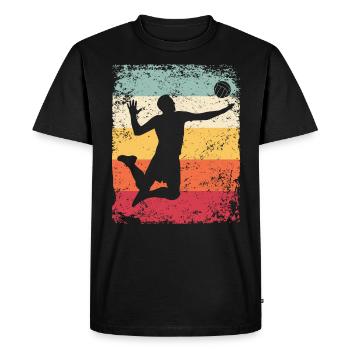 Volleyball Player Retro Beach Volleyball - Men's Premium Organic T-Shirt - black - Front - Nico (187cm)