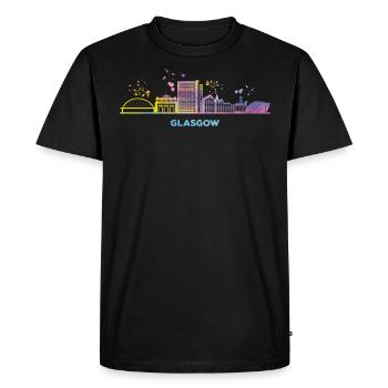 Glasgow Skyline Cityscape Glasgow - Men's Premium Organic T-Shirt - black - Front - Nico (187cm)