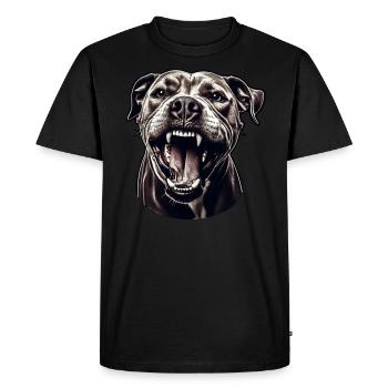 Pitbull – Strength and loyalty in one - Men's Premium Organic T-Shirt - black - Front - Nico (187cm)