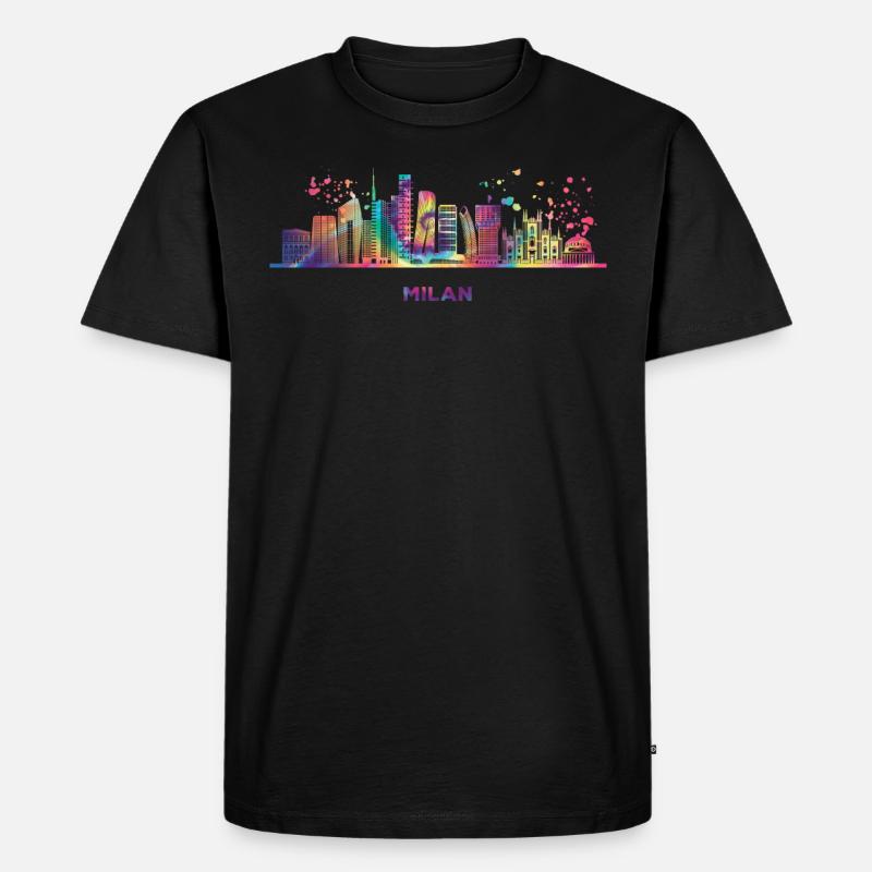 Mailänder Skyline Stadtbild Mailand - Männer Premium Bio T-Shirt - Schwarz