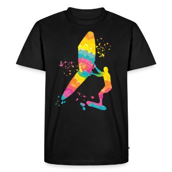 Wing Foil Wingsurfing Man Foil Wing - T-shirt Premium bio Homme - noir - Devant - Nico (187cm)