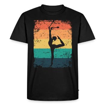Gymnast Legs Gymnastique Rythmique Rétro - T-shirt Premium bio Homme - noir - Devant - Nico (187cm)