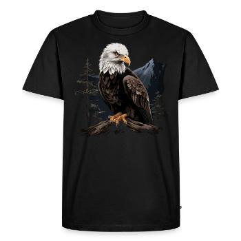 Forêt animale d’aigle à tête blanche - T-shirt Premium bio Homme - noir - Devant - Nico (187cm)