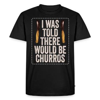On m’a dit qu’il y aurait des churros - T-shirt Premium bio Homme - noir - Devant - Nico (187cm)