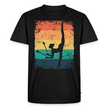 Gymnast Legs Gymnastique Rythmique Rétro - T-shirt Premium bio Homme - noir - Devant - Nico (187cm)