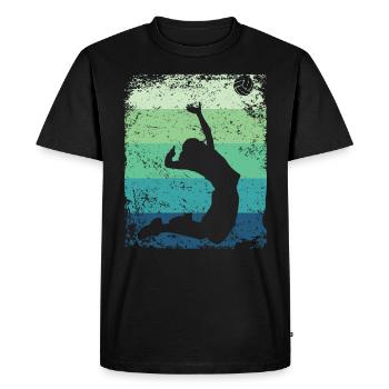 Volleyball Joueur Retro Beach Volleyball - T-shirt Premium bio Homme - noir - Devant - Nico (187cm)