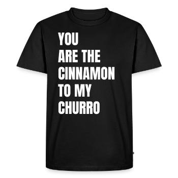 Tu es la cannelle de mon churro - T-shirt Premium bio Homme - noir - Devant - Nico (187cm)