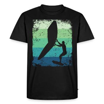Wing Foil Wingsurf Retro Foil Wings - T-shirt Premium bio Homme - noir - Devant - Nico (187cm)