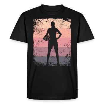 Volleyball Player Retro Beach Volleyball - Men's Premium Organic T-Shirt - black - Front - Nico (187cm)