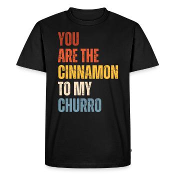 Tu es la cannelle de mon churro - T-shirt Premium bio Homme - noir - Devant - Nico (187cm)