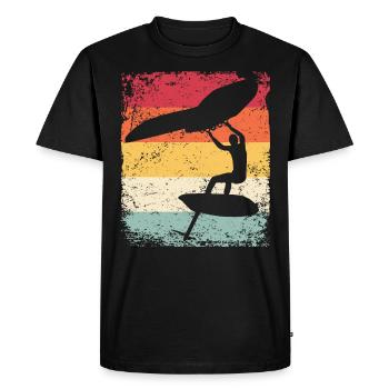 Wing Foil Wingsurf Retro Foil Wings - T-shirt Premium bio Homme - noir - Devant - Nico (187cm)