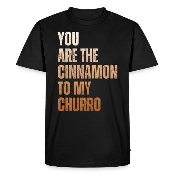 Tu es la cannelle de mon churro - T-shirt Premium bio Homme - noir - Devant - Nico (187cm)