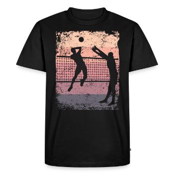 Volleyball Joueur Retro Beach Volleyball - T-shirt Premium bio Homme - noir - Devant - Nico (187cm)