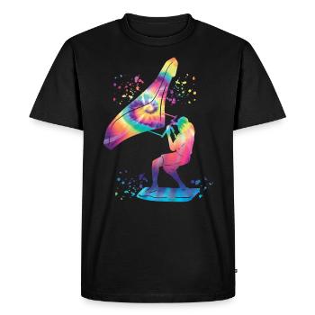 Wing Foil Wingsurfing Man Foil Wing - T-shirt Premium bio Homme - noir - Devant - Nico (187cm)