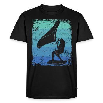 Wing Foil Wingsurf Retro Foil Wings - T-shirt Premium bio Homme - noir - Devant - Nico (187cm)