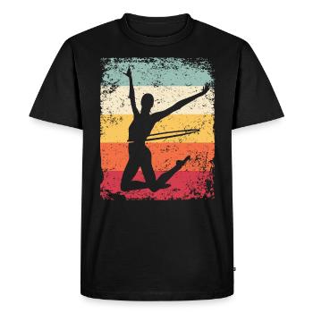 Gymnaste Gymnastique Rétro Rythmique Mature - T-shirt Premium bio Homme - noir - Devant - Nico (187cm)