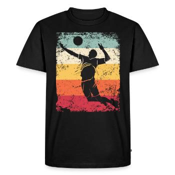Volleyball Joueur Retro Beach Volleyball - T-shirt Premium bio Homme - noir - Devant - Nico (187cm)