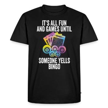 Fun and games at bingo - Men's Premium Organic T-Shirt - black - Front - Nico (187cm)