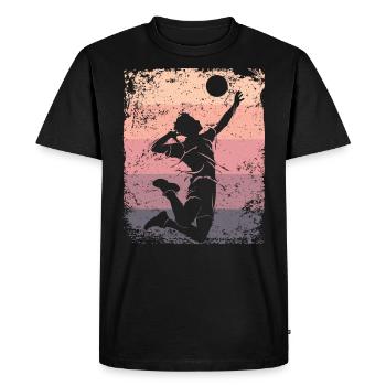 Volleyball Joueur Retro Beach Volleyball - T-shirt Premium bio Homme - noir - Devant - Nico (187cm)