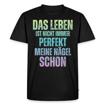 La vie n’est pas toujours parfaite Concepteur d’ongles - T-shirt Premium bio Homme - noir - Devant - Nico (187cm)