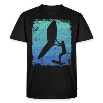 Wing Foil Wingsurf Retro Foil Wings - T-shirt Premium bio Homme - noir - Devant - Nico (187cm)