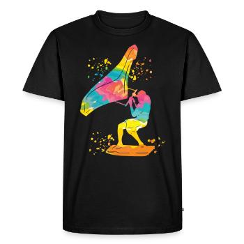 Wing Foil Wingsurfing Man Foil Wing - T-shirt Premium bio Homme - noir - Devant - Nico (187cm)