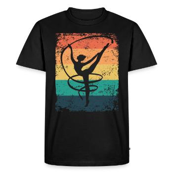 Gymnaste Gymnaste Gymnastique Rythmique Rétro - T-shirt Premium bio Homme - noir - Devant - Nico (187cm)