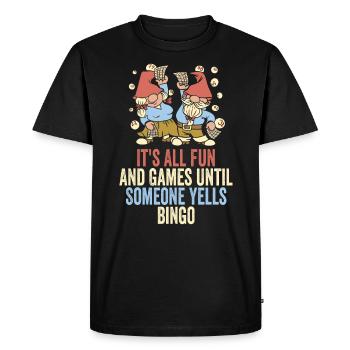 Fun and games at bingo - Men's Premium Organic T-Shirt - black - Front - Nico (187cm)