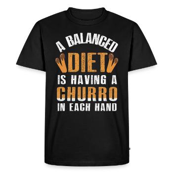 A balanced diet is a churro - Men's Premium Organic T-Shirt - black - Front - Nico (187cm)