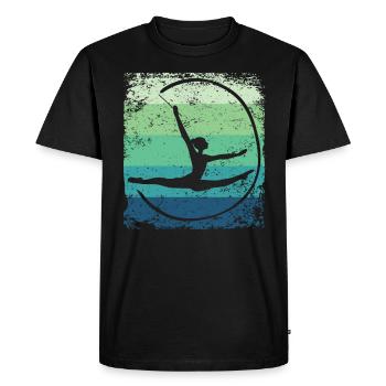Gymnaste Gymnaste Gymnastique Rythmique Rétro - T-shirt Premium bio Homme - noir - Devant - Nico (187cm)
