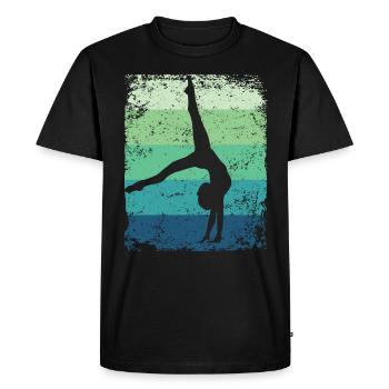 Gymnaste Gymnaste Gymnastique Rythmique Rétro - T-shirt Premium bio Homme - noir - Devant - Nico (187cm)