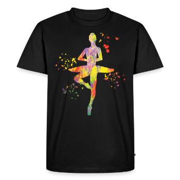 Ballet Danseuse Colorsplash Ballerina - T-shirt Premium bio Homme - noir - Devant - Nico (187cm)