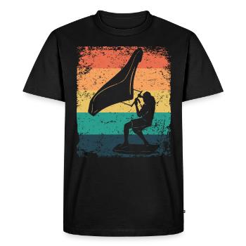 Wing Foil Wingsurf Retro Foil Wings - T-shirt Premium bio Homme - noir - Devant - Nico (187cm)