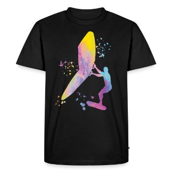 Wing Foil Wingsurfing Man Foil Wing - T-shirt Premium bio Homme - noir - Devant - Nico (187cm)