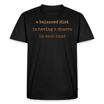 A balanced diet is a churro - Men's Premium Organic T-Shirt - black - Front - Nico (187cm)