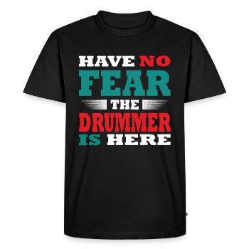 N’ayez pas peur que le batteur soit là Outfit - T-shirt Premium bio Homme - noir - Devant - Nico (187cm)
