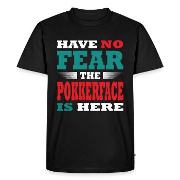 N’ayez pas peur que le Pokerface soit là Tenue - T-shirt Premium bio Homme - noir - Devant - Nico (187cm)