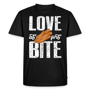 Coup de foudre les churros mexicains - T-shirt Premium bio Homme - noir - Devant - Nico (187cm)