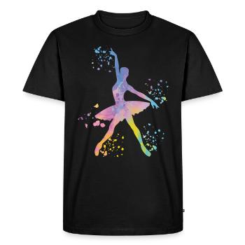 Ballet Danseuse Colorsplash Ballerina - T-shirt Premium bio Homme - noir - Devant - Nico (187cm)