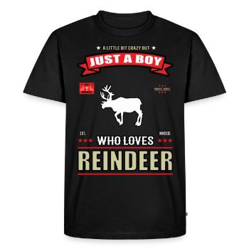 Juste un garçon qui aime la tenue de renne - T-shirt Premium bio Homme - noir - Devant - Nico (187cm)