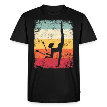 Gymnast Legs Gymnastique Rythmique Rétro - T-shirt Premium bio Homme - noir - Devant - Nico (187cm)