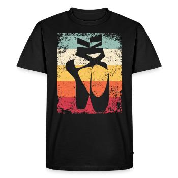 Chaussures de Ballet Vintage Femme Ballerine - T-shirt Premium bio Homme - noir - Devant - Nico (187cm)