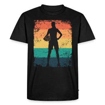 Volleyball Joueur Retro Beach Volleyball - T-shirt Premium bio Homme - noir - Devant - Nico (187cm)