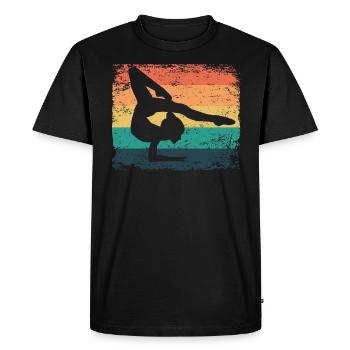 Gymnaste Gymnaste Gymnastique Rythmique Rétro - T-shirt Premium bio Homme - noir - Devant - Nico (187cm)