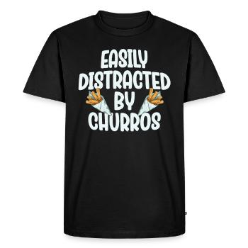 Easily distracted by churros - Men's Premium Organic T-Shirt - black - Front - Nico (187cm)