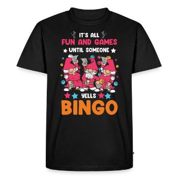 Fun and games at bingo - Men's Premium Organic T-Shirt - black - Front - Nico (187cm)