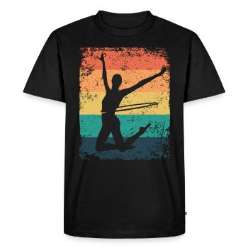 Gymnaste Gymnastique Rétro Rythmique Mature - T-shirt Premium bio Homme - noir - Devant - Nico (187cm)