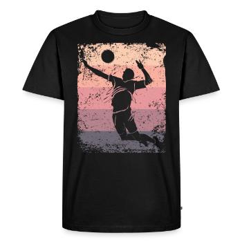 Volleyball Player Retro Beach Volleyball - Men's Premium Organic T-Shirt - black - Front - Nico (187cm)