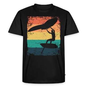 Wing Foil Wingsurf Retro Foil Wings - T-shirt Premium bio Homme - noir - Devant - Nico (187cm)